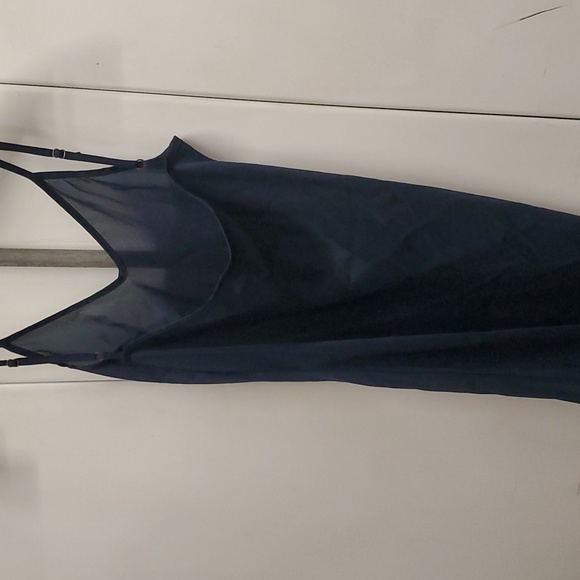 FP Women’s Navy Pretty Ruffle Plunging Midi Slip & Dress Summer M - Picture 10 of 11